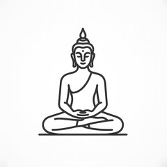AI Generate of Simple Icon Logo Symbol of Buddha Meditation, Meditate, Meditation, Buddha Statue, Buddha Lotus Position, with white background
