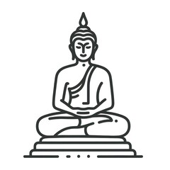 AI Generate of Simple Icon Logo Symbol of Buddha Meditation, Meditate, Meditation, Buddha Statue, Buddha Lotus Position, with white background