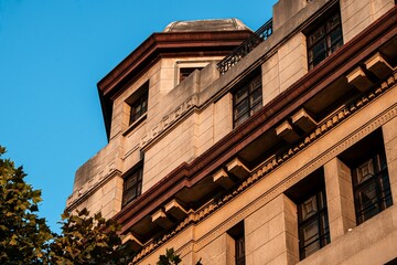 Century old historical buildings in Wuhan are illuminated by the afternoon sun.