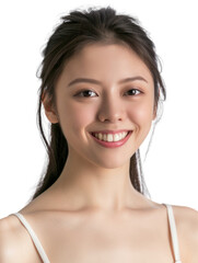 Fototapeta premium Young and beautiful asian hong kong chinese japanese korean girl transparent background