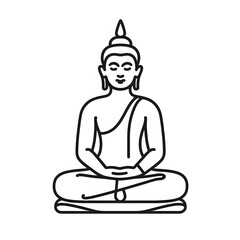 AI Generate of Simple Icon Logo Symbol of Buddha Meditation, Meditate, Meditation, Buddha Statue, Buddha Lotus Position, with white background