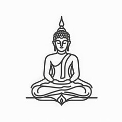 AI Generate of Simple Icon Logo Symbol of Buddha Meditation, Meditate, Meditation, Buddha Statue, Buddha Lotus Position, with white background