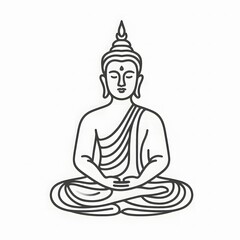 AI Generate of Simple Icon Logo Symbol of Buddha Meditation, Meditate, Meditation, Buddha Statue, Buddha Lotus Position, with white background