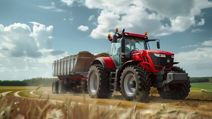 Fototapeta premium tractor in field