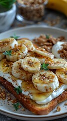 Delicious Multi-Grain Toast with Almond Butter, Bananas, and Berries