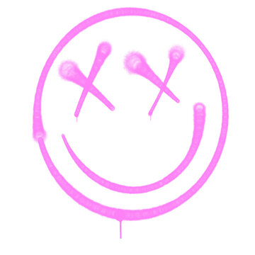 spray smile face graffiti style