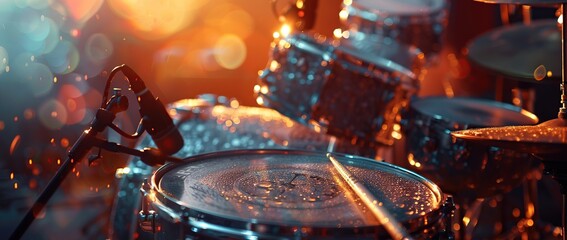 drum musical instrument on stage for concert