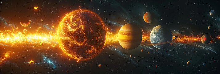 Embark a journey through the solar system with captivating planetary illustrations