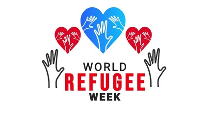 World Refugee Week. Love and Hand Animation.