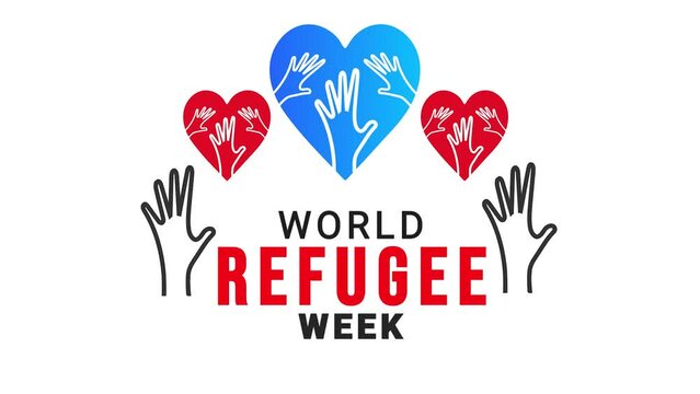 World Refugee Week. Love and Hand Animation. - Powered by Adobe