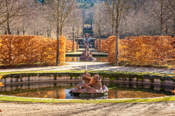 Obraz premium Gardens of La Granja de San Ildefonso, Segovia, Castilla y Leon, Spain