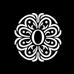 AI Generate of Elegant Premium Icon Logo Vector Symbol of Abstract Ornament  with black background