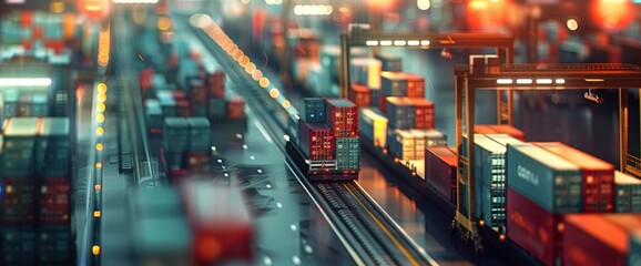 Obraz premium Abstract Visualization Of Supply Chain Logistics , Abstract Pictures HD