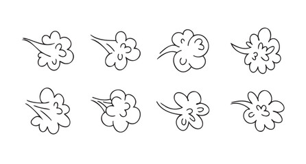 Fototapeta premium Comic fart cloud. Bad stink balloon. Smoke gas cloud in comic style. Explosion, angry breath.