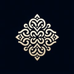 AI Generate of Elegant Premium Icon Logo Vector Symbol of Abstract Ornament  with black background