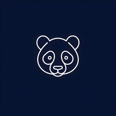 Obraz premium Minimalist Panda Head Outline Icon Versatile Logo for Urban Branding