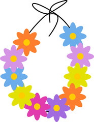 Flower lei or garland vector image or clipart for background or project