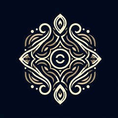 AI Generate of Elegant Premium Icon Logo Vector Symbol of Abstract Ornament  with black background