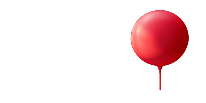 Red balloon 3D speech bubble icon isolated, Shiny pink bubble transparent background