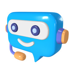 AI Chatbot 3D Illustration Icon