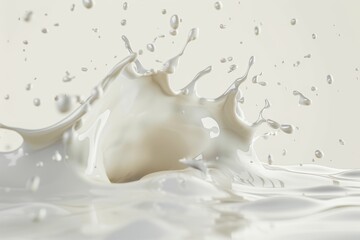 Pouring fresh milk splash on white background for advertisement and packaging design