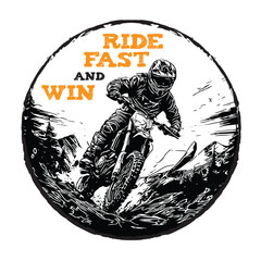 Dirt bike extreme sport vector illustration, perfect for t shirt design and competition logo