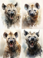 the hyena featured in the watercolor artwork