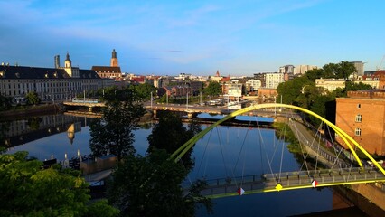 Obraz premium city Europe beautiful top view aerial photography of Wroclaw Poland