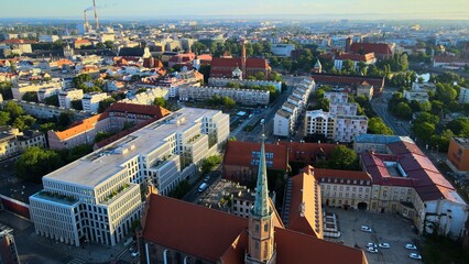 city Europe beautiful top view aerial photography of Wroclaw Poland