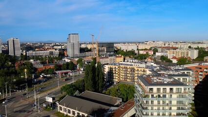 city Europe beautiful top view aerial photography of Wroclaw Poland