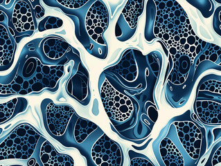 Abstract Organic Blue Pattern