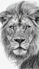A Realistic Black and White Sketch of Strength and Power