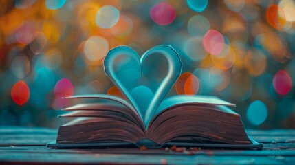 The heart-shaped book pages