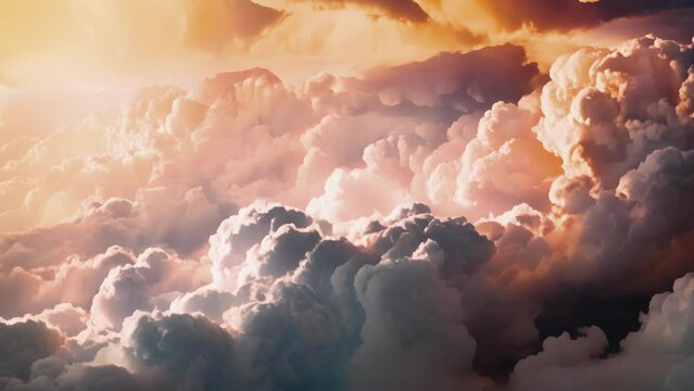 The sky filled with thick dark pyrocumulus clouds towering above.