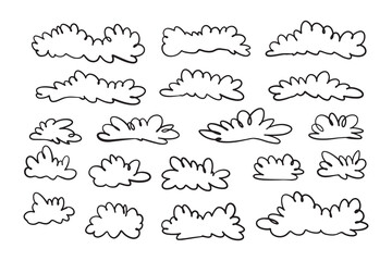 Doodle line cloud hand drawn in the sky