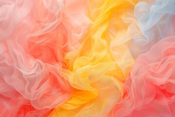 Fototapeta premium Soft pastel silk waves, calming abstract background with ample space for text placement