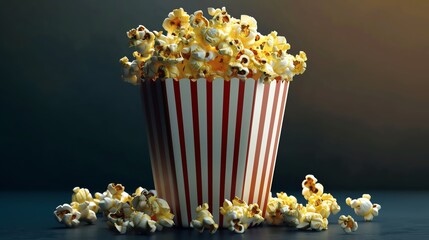 106 Colorful model of a popcorn icon in an illustrated style