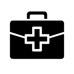Emergency Medical Kit Box Icon: First Aid Supplies Container, Health Care Equipment Symbol, Medical Emergency Supplies, Health Supplies Box Vector Illustration