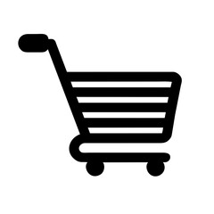 Simple Black Shopping Cart Icon - Editable Vector for Online Retail App