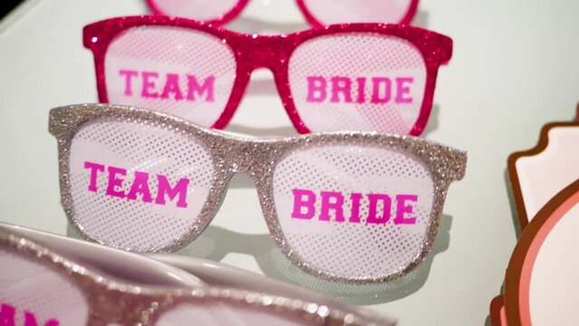 several pink team bride glasses 60fps