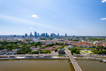 Drone View of Warsaw, Poland