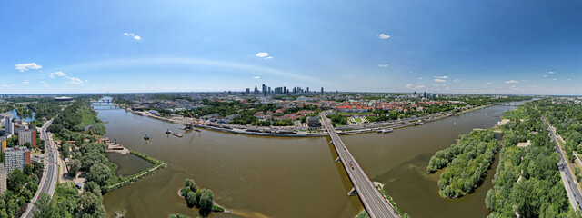 Drone View of Warsaw, Poland