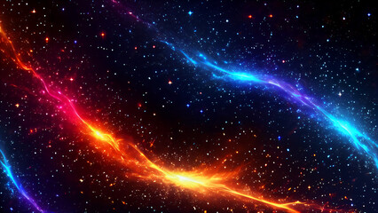 Obraz premium Symphony of cosmic colors: Galactic dance of stars in a nebulous environment