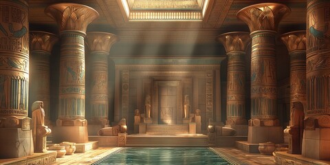  throne room of an ancient Egyptian Pharaoh, stone column