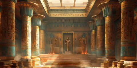  throne room of an ancient Egyptian Pharaoh, stone column