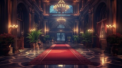hotel lobby made of marblednd setting