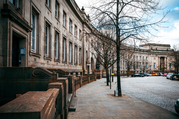 Le Mans famous Crescent buildings in Bolton town center UK