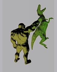 green dragonand big man