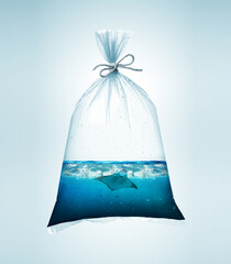 Plastic pollution concept 