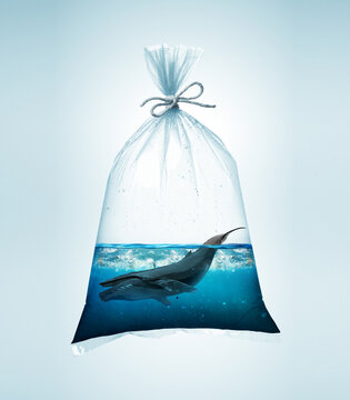 Plastic pollution concept 